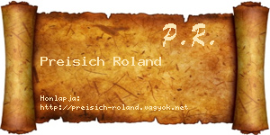 Preisich Roland névjegykártya